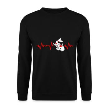 Koi Fish Carp Nishikigoi Kohaku Asagi Gift - Unisex Sweatshirt - black - Front - Alina (178cm) & Michal (187cm)