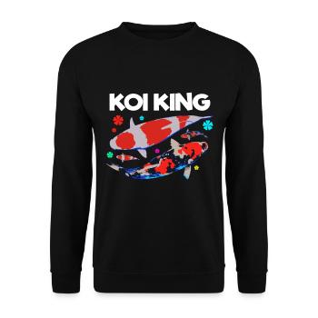 Koi Fish Carp Nishikigoi Kohaku Asagi Gift - Unisex Sweatshirt - black - Front - Alina (178cm) & Michal (187cm)