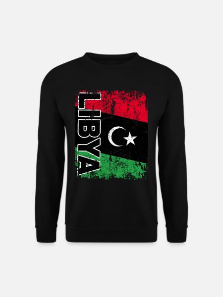 LIBYA FLAG Libyan flag Libya Libya retro - Unisex Sweatshirt - black
