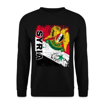 Drapeau syrien drapeau syrien grand rétro Syrie - Sweat-shirt Unisexe - noir - Devant - Alina (178cm) & Michal (187cm)