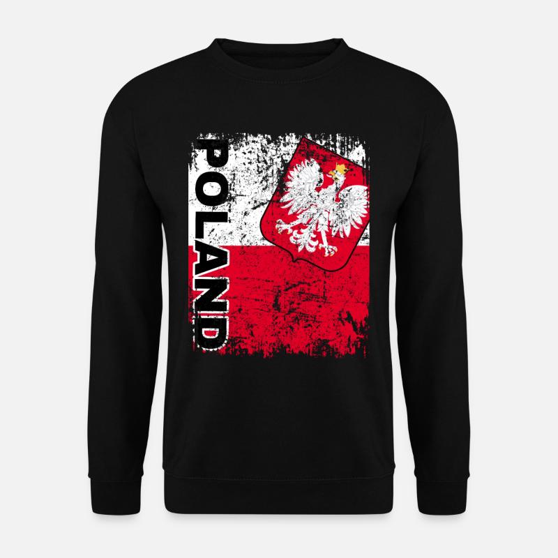 POLEN FLAGGE Polnische Fahne POLSKA groß retro - Unisex Pullover - Schwarz