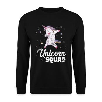 Dabbing Unicorn - Unisex Sweatshirt - black - Front - Alina (178cm) & Michal (187cm)