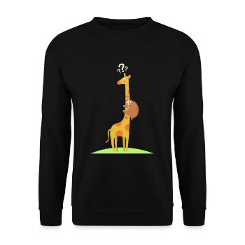Paresseux Girafe Suspendu Drôle Fatigué - Sweat-shirt Unisexe - noir - Devant - Alina (178cm) & Michal (187cm)