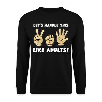 How adults rules stone scissors paper - Unisex Sweatshirt - black - Front - Alina (178cm) & Michal (187cm)