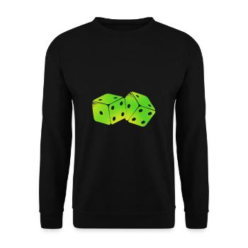 Cadeau d'icône verte dés - Sweat-shirt Unisexe - noir - Devant - Alina (178cm) & Michal (187cm)