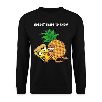 Pizza Hawaiian Pineapple Ham Sex Messed Up Funny - Unisex Sweatshirt - black - Front - Alina (178cm) & Michal (187cm)