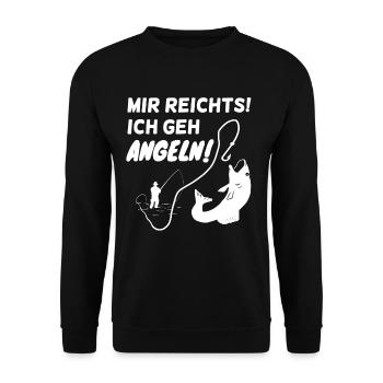 Mir reichts ich geh Angeln - Unisex Pullover - Schwarz - Vorne - Alina (178cm) & Michal (187cm)