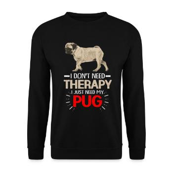 Mops - Unisex Pullover - Schwarz - Vorne - Alina (178cm) & Michal (187cm)