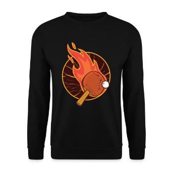 Burning PingPong Tischtennis - Unisex Pullover - Schwarz - Vorne - Alina (178cm) & Michal (187cm)