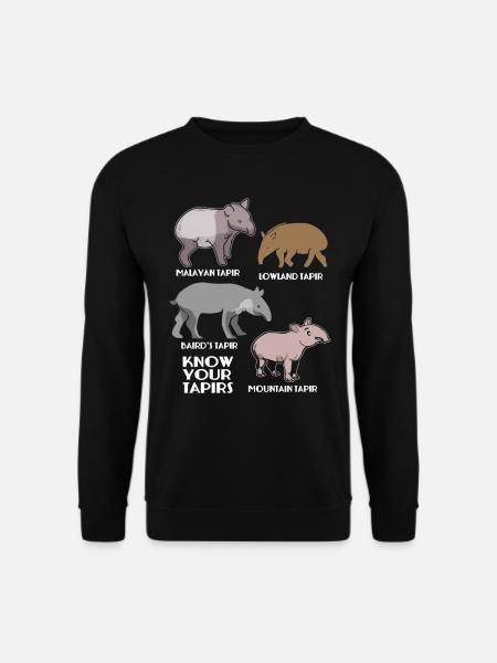 Tapir Danta Baird Zoo Tiere Geschenk - Unisex Pullover - Schwarz