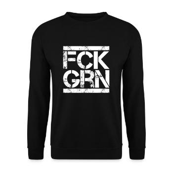 FCK GRN Anti Grünen Fuck Grüne Gegen Links Politik - Unisex Pullover - Schwarz - Vorne - Alina (178cm) & Michal (187cm)