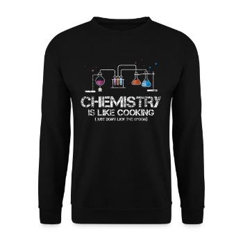 Chemie Löffel - Unisex Pullover - Schwarz - Vorne - Alina (178cm) & Michal (187cm)