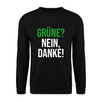 Grüne Nein Danke Anti Gegen Grünen Politik - Unisex Pullover - Schwarz - Vorne - Alina (178cm) & Michal (187cm)