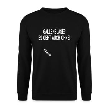 Gallenblase Operation Narbe Geschenk zur Genesung - Unisex Pullover - Schwarz - Vorne - Alina (178cm) & Michal (187cm)