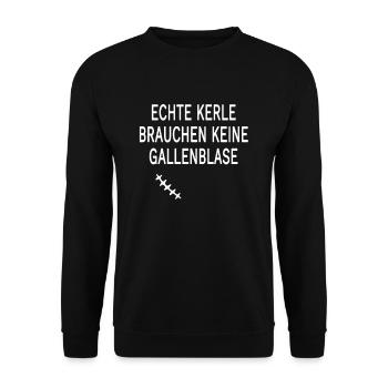 Gallenblase Operation Narbe Geschenk zur Genesung - Unisex Pullover - Schwarz - Vorne - Alina (178cm) & Michal (187cm)