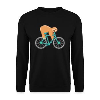 Sloth Sleeping Bike Riding Bike - Unisex Sweatshirt - black - Front - Alina (178cm) & Michal (187cm)