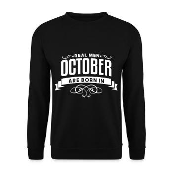 Real Men on October - Unisex Pullover - Schwarz - Vorne - Alina (178cm) & Michal (187cm)