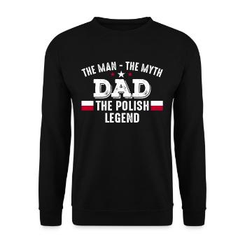 Polnischer Vater Geschenkidee - Unisex Pullover - Schwarz - Vorne - Alina (178cm) & Michal (187cm)