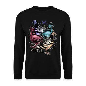 Pigeon Racing Pigeon Fancier Carrier Pigeon Turtle Dove - Unisex Sweatshirt - black - Front - Alina (178cm) & Michal (187cm)