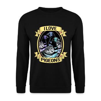 Pigeon Racing Pigeon Fancier Carrier Pigeon Turtle Dove - Unisex Sweatshirt - black - Front - Alina (178cm) & Michal (187cm)
