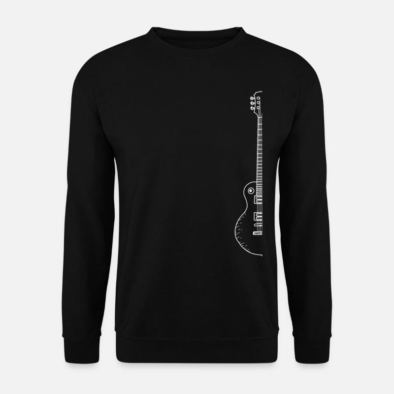 Gitarre On Side Line Art Instrument Geschenk - Unisex Pullover - Schwarz