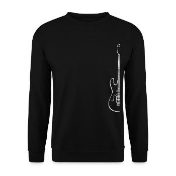 Halbe elektrische Gitarre Musik Geschenk - Unisex Pullover - Schwarz - Vorne - Alina (178cm) & Michal (187cm)
