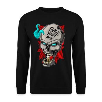 Save your ass - Unisex Sweatshirt - black - Front - Alina (178cm) & Michal (187cm)