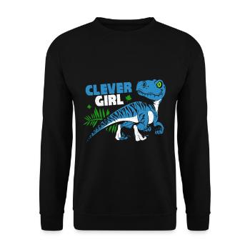 Velociraptor - Unisex Sweatshirt - black - Front - Alina (178cm) & Michal (187cm)