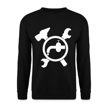 Klempner Handwerkszeichen Installateur - Unisex Pullover - Schwarz - Vorne - Alina (178cm) & Michal (187cm)