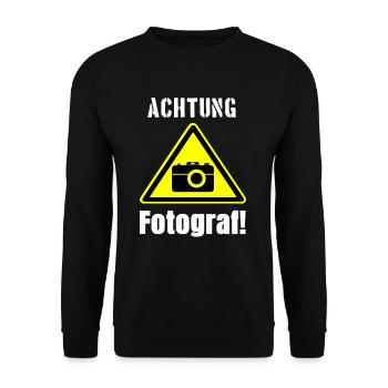 Achtung Fotograf - Unisex Pullover - Schwarz - Vorne - Alina (178cm) & Michal (187cm)