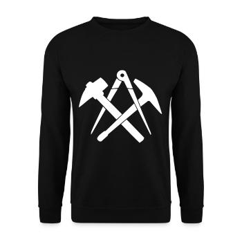 Roofer Craft Sign Guild Sign - Unisex Sweatshirt - black - Front - Alina (178cm) & Michal (187cm)