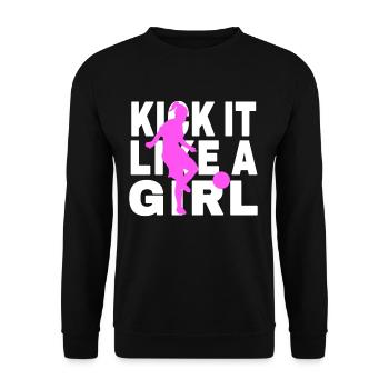 Football femmes Football féminin Proverbe - Sweat-shirt Unisexe - noir - Devant - Alina (178cm) & Michal (187cm)