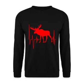 Elch - Unisex Pullover - Schwarz - Vorne - Alina (178cm) & Michal (187cm)
