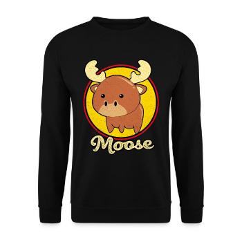 Elch - Unisex Pullover - Schwarz - Vorne - Alina (178cm) & Michal (187cm)