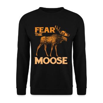 Elk Moose Deer Antler Reindeer Deer Gift - Unisex Sweatshirt - black - Front - Alina (178cm) & Michal (187cm)