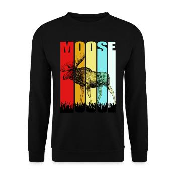 Elk Moose Deer Antler Reindeer Deer Gift - Unisex Sweatshirt - black - Front - Alina (178cm) & Michal (187cm)