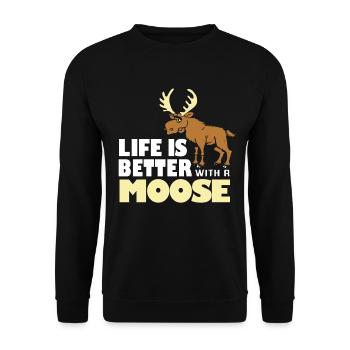 Elche Elche Hirsch Geweih Rentier Reh Geschenk - Unisex Pullover - Schwarz - Vorne - Alina (178cm) & Michal (187cm)