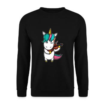 Unicorn violin - Unisex Sweatshirt - black - Front - Alina (178cm) & Michal (187cm)