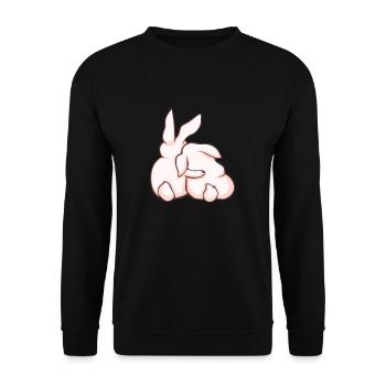 Rabbit Cuddle Love - Unisex Sweatshirt - black - Front - Alina (178cm) & Michal (187cm)