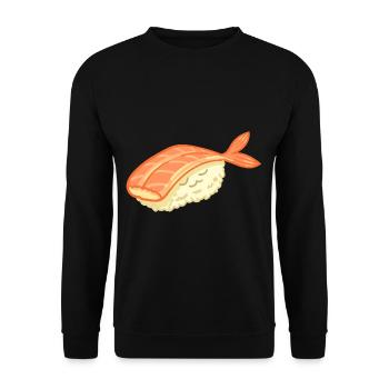 Sushi Maki Nigiri Chinesisch Stäbchen Geschenk - Unisex Pullover - Schwarz - Vorne - Alina (178cm) & Michal (187cm)