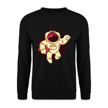 Cool Football Astronaut Drawing - Unisex Sweatshirt - black - Front - Alina (178cm) & Michal (187cm)
