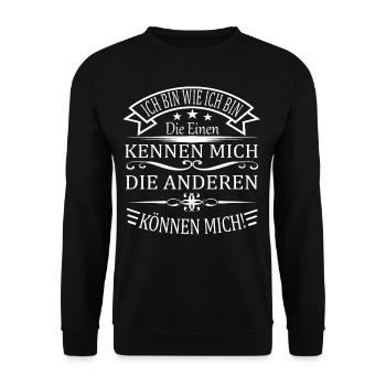 Ich bin wie ich bin - die anderen können Mich - Unisex Pullover - Schwarz - Vorne - Alina (178cm) & Michal (187cm)