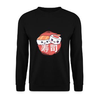Sushi sucré maki nigiri - Sweat-shirt Unisexe - noir - Devant - Alina (178cm) & Michal (187cm)