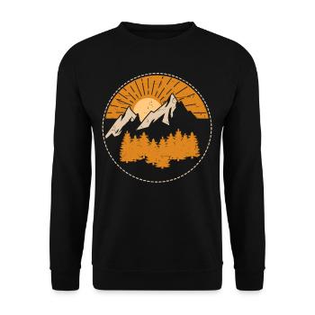 Abenteuer outdoor Natur geschenk nature camping - Unisex Pullover - Schwarz - Vorne - Alina (178cm) & Michal (187cm)