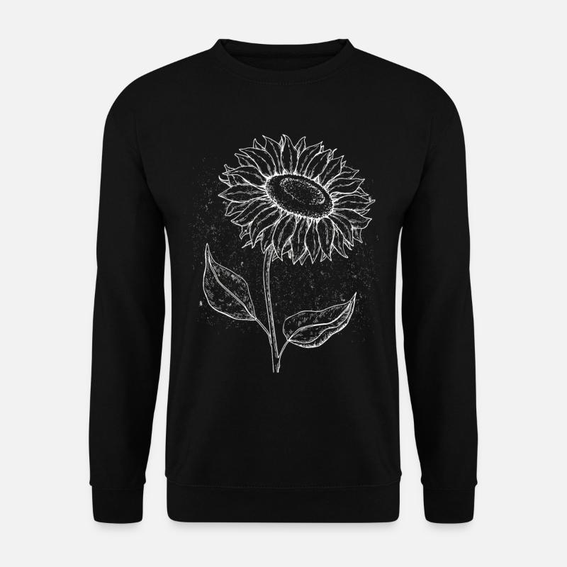 Sonnenblume Skizze Lineart Geschenk - Unisex Pullover - Schwarz