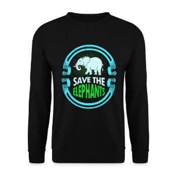 Elephant - Unisex Sweatshirt - black - Front - Alina (178cm) & Michal (187cm)