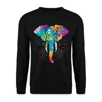 Elephant - Unisex Sweatshirt - black - Front - Alina (178cm) & Michal (187cm)