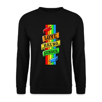 LGBT Lesbisch Schwul Gay Regenbogen Homo Trans - Unisex Pullover - Schwarz - Vorne - Alina (178cm) & Michal (187cm)