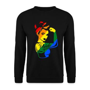 LGBT Lesbisch Schwul Gay Regenbogen Homo Trans - Unisex Pullover - Schwarz - Vorne - Alina (178cm) & Michal (187cm)