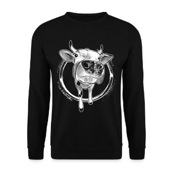 Vache bovins drôle animal rire drôle - Sweat-shirt Unisexe - noir - Devant - Alina (178cm) & Michal (187cm)